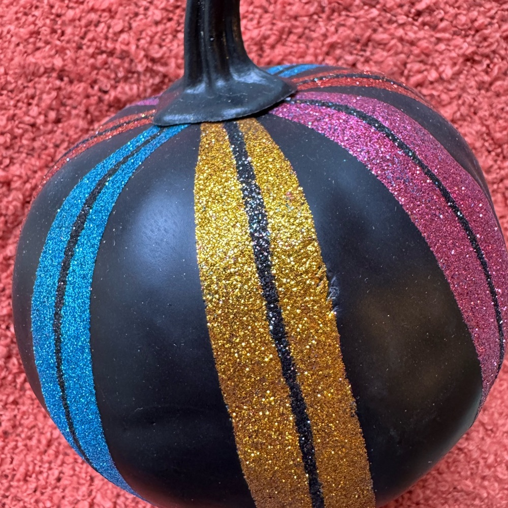 Colorful Striped Decorative Pumpkin